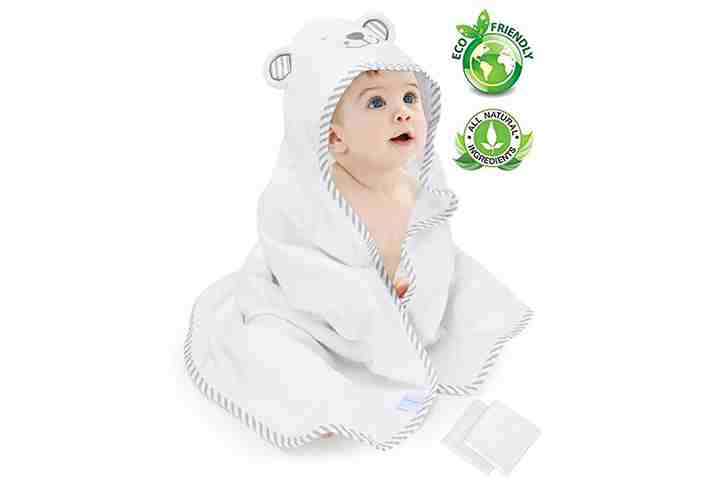 Eccomum Baby Hooded Towel Organic Bamboo Baby Bath Towels